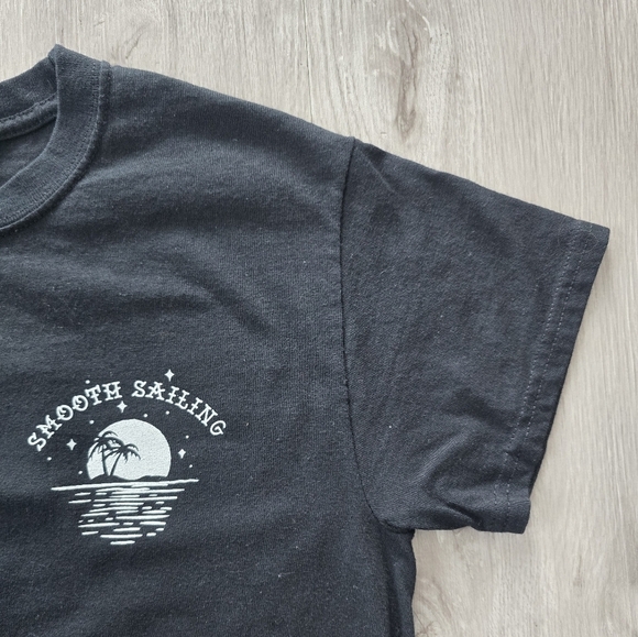 Retrofit | 'Smooth Sailing' black flash tattoo graphic print t-shirt | MENS S - Picture 7 of 9